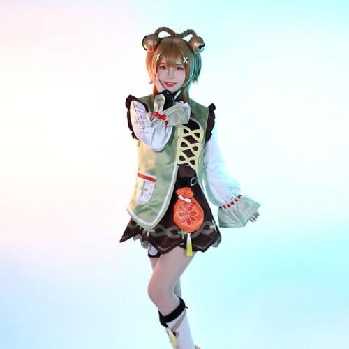 Genshin Impact Cos Yaoyao Costume Cute Loli Cosplay Game Clothing Full Set of Polyester Fiber Game Anime Role Playing for Female