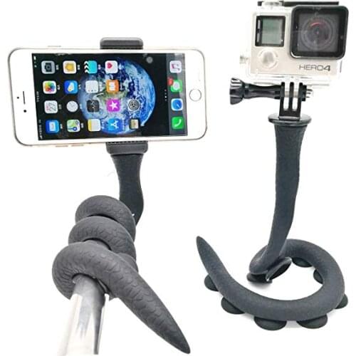 Flexible Smartphone Selfie Stick Lazy Snake Phone Pod Camera Tripod Mount with Ball Head Suction Cup Pad for Gopro SJCAM