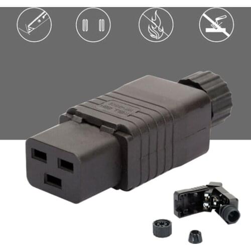 IEC PDU UPS 16A 250VAC 320 C 19 plug, IEC C19 DIY plug conector Rewirable Socket 1XCB