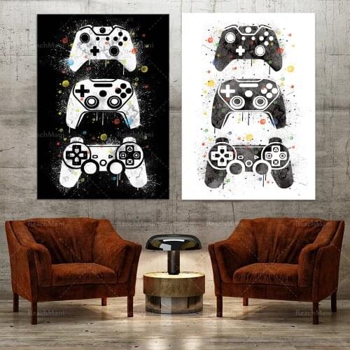Gamer affiche, cadeau joueurs, art game, manettes jeu, jeu vidéo, poster jeux, décoration chambre, adolescent déco, fête des pèr
