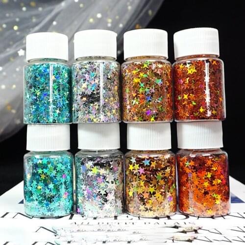 Colorful Star Glitter Pieces Flashing Debris Uv Material Epoxy Jewelry Filling for Resin Mold Diy Jewelry Making