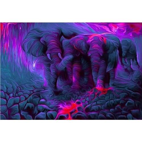LUOVIZEM DIY Diamond Painting Exotic Elephant Animal Full Square/Round Drill Mosaic Embroidery Cross Stitch Home Decor Picture