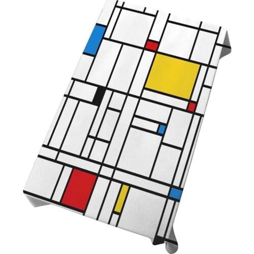 Mondrian Style Abstract Geometric Colorful Seamless Pattern Decorative Dining Room Kitchen Rectangular Table Cover