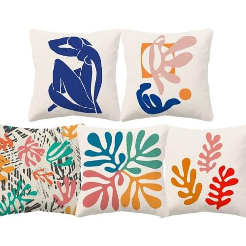 Henri Matisse Art Cushion Cover Girl Flamingo Palm Leaf Throw Pillow Case Home Decor Living Room Decoration