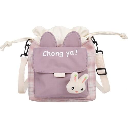 Newhotstacy Bag 07172021 Ladies Cute little bag cartoon bucket bag canvas bag Single Shoulder Bag Messenger Bag