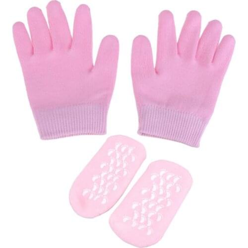 8pcs/4 pairs Gel Spa Socks with Gloves Moisturizing Soft Repair Cracked Foot Hand Skin Treatment For Women Health Care