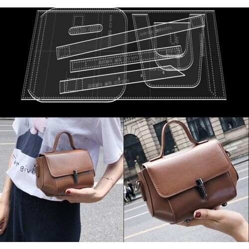 Leather art paper pattern template fashion hand bag acrylic version type drawings for 2021 sewing pattern DIY handmade leather
