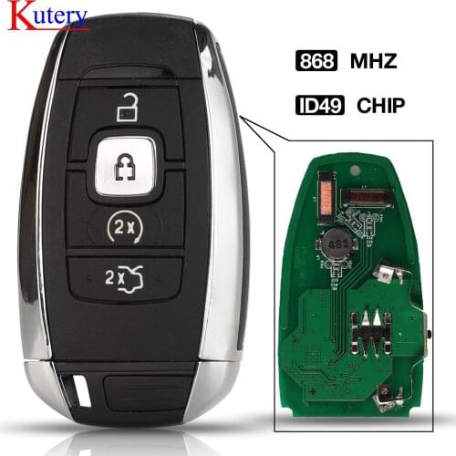 Kutery Smart Card Remote Car Key 4 Buttons 868MHz id49 Chip for Lincoln MKC MKZ MKX 2016-2019