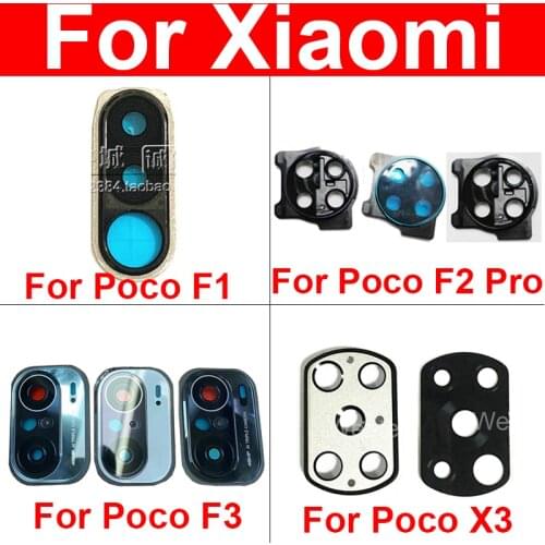 Back Camera Lens Glass Cover Frame For Xiaomi Mi Poco X3 NFC Global Version Main Rear Camera Cover Frame Replacement Part