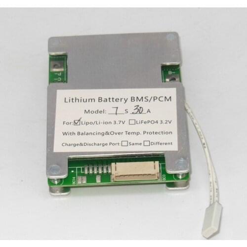 7S Li-ion/Lipo Batteries Protection Board BMS System 24V(29.4V) 30A Continuous Discharge 350W E-bike Use