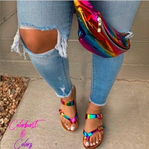 Snakeskin 2020 Summer Women Sandals Bow Flat Shoes Ladies Outdoor Wild Fashion Student Home Casual Slipper Beach Shoes Slipper