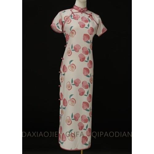 Vintage Women Print Cheongsam Sexy Slim Split Stage Show Gown Chinese Style Ladies Qipao Vestidos Elegant Evening Party Dress