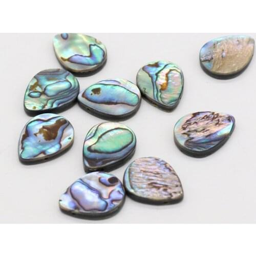 10pcs Drop-shaped Colorful Abalone Shell Beads Natural Paua Shells Loose Beads for DIY Necklace Bracelet Jewelry Making Findings
