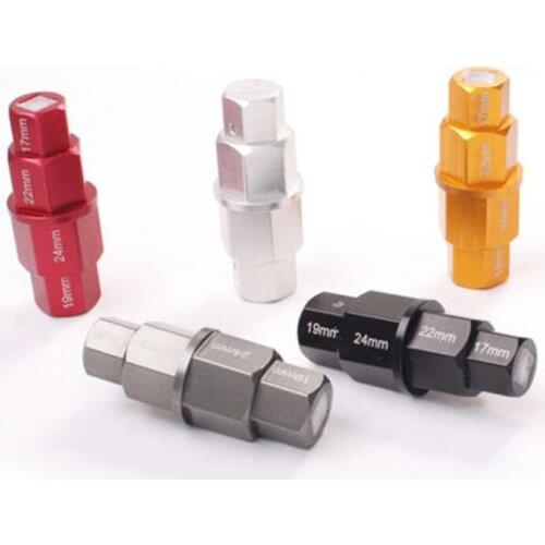 100% CNC Machined alloy 4-in-1 Motorcycle Hex Axle Repair Tool 17mm 19mm 22mm 24mm Allen Screw Wrench Adapter