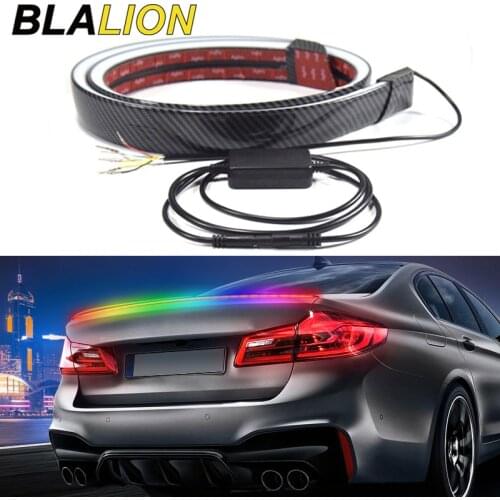 130cm LED Spoiler Car Brake Light Dream Color DRL Turn Signal Lamp High Rear Additional Stop Light 12V Car Daytime Running Light