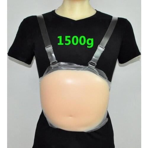 1500g Silicone Fake Belly Artificial Pregnancy Belly Baby Tummy Fake Pregnant Belly Bump 4-5Month Pregnant Woman Role Play