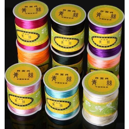 80 Mete 1.5mm Braided Macrame Satin Silk Cord Chinese Knot Nylon Rattail Thread
