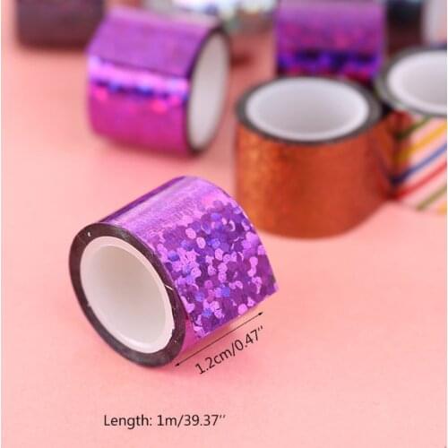 90pcs 1.2cm Rhythmic Gymnastics Decoration Holographic RG Prismatic Glitter Tape Hoops Stick