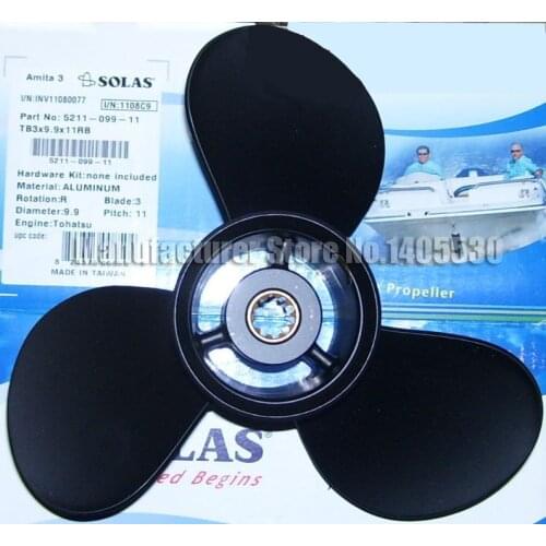 Free Shipping Aluminum Propeller 10 slots For Mercury Tohatsu Honda 2stroke 25-30hp Outboard Motor Engine 9 7/8*13