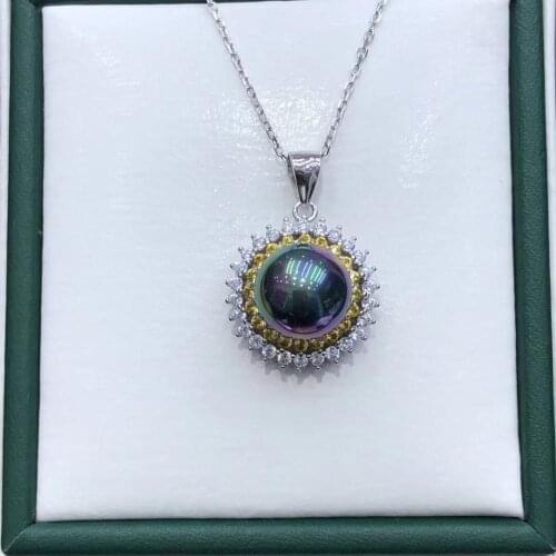 Shining Exquisite 925 Sterling Silver Pendant Base Settings Mountings Findings Parts for Pearl Coral Jade Beads Stones Crystal