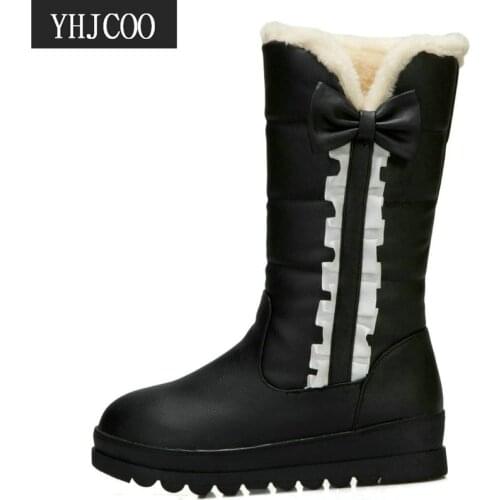 2021 New Women Boots Fashion Elegant Lovely Sonw Boots Warm Winter Comfort Platform Thick Sole Shoes Womans Boots Plus Size 43