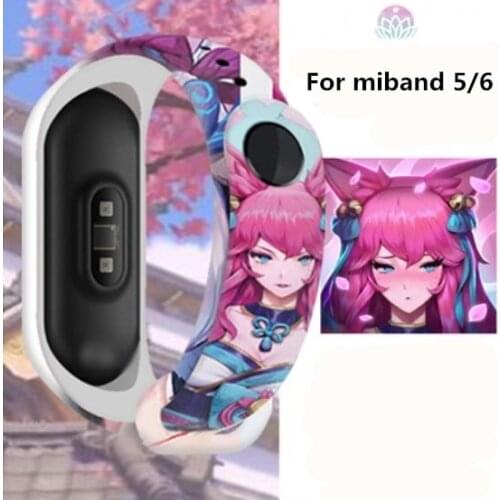 Spirit Blossom the Nine-Tailed Fox Ahri Yone Yasuo Smart Band Bracelet For Xiaomi Mi Band 5 6 Silicone Wrist Strap For Miband