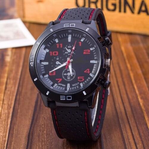 New brand Casual Men Watch Black Silicone band sports watches outdoor casual Clock Male Military quartz Wristwatches Zegarek