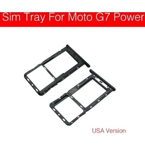 Sim Card Tray Holder For Motorola Moto G7 Power America USA Version Sim Micro Reader Card Slot Adapters Card Socket Repair Parts