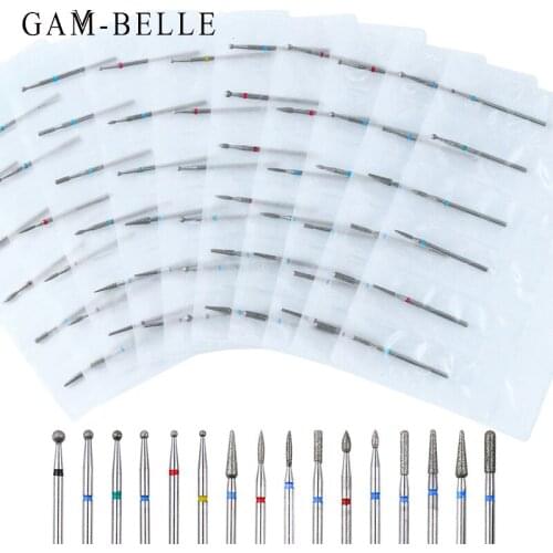 GAM-BELLE 6 Pcs Diamond Milling Cutter Nail Drill Bits Set For Manicure Pedicure Electric Machine Nail Bit Brush Burr Tools