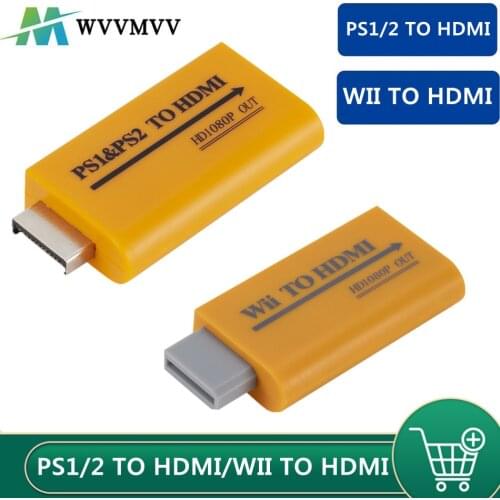 HD 1080P PS1/PS2 To HDMI Converter Adapter HD 1080P Wii to HDMI Converter Adapter Wii2HDMI-compatible for PC HDTV Monitor