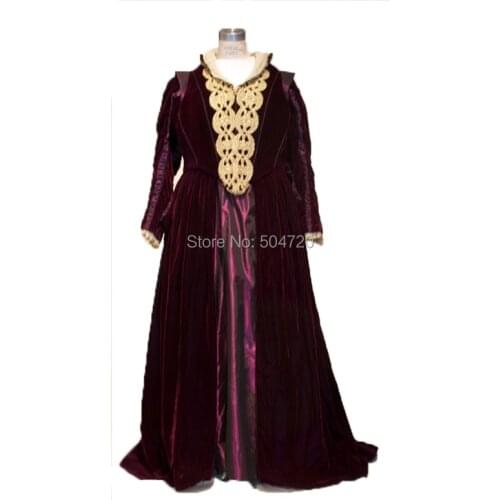 Tailored!Velvet 18th Marie Antoinette Duchess Queen Marie Antoinette Day Court regency Renaissance medieval dress HL-206