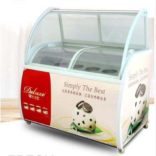 Commercial Ice Cream Display Cabinet Stainless Steel Popsicle Showcase Freezers 8 Barrels / 10 Boxes Freezer 180W
