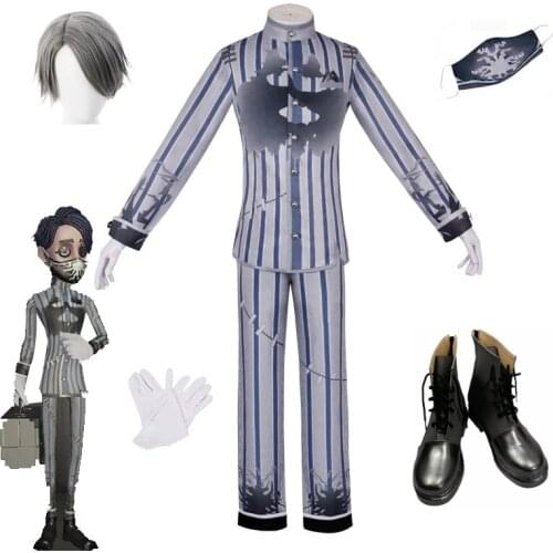 Game Identity V Survivor Embalmer Doctor Rorschach Aesop Carl Cosplay Costumes Adult Fancy Suit Halloween Carnival Uniform wig
