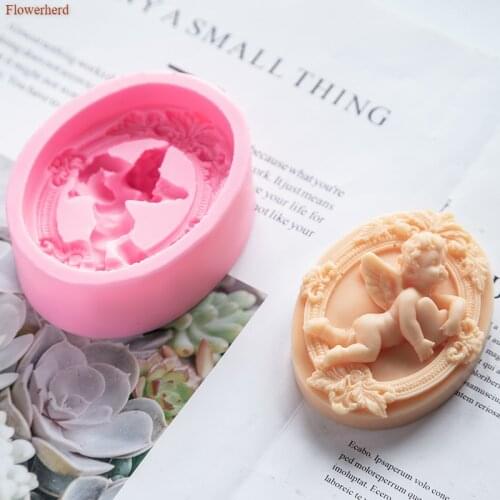 Creative Soap Making Supplies Cupid Angel Mold Elliptical Silicone Mold Handmade Soap Silicone Mold Fondant Cake Chocolate Mold
