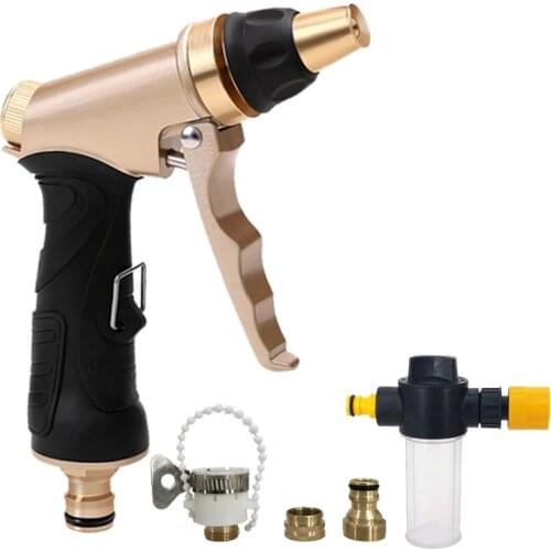 Metal New High Pressure Washer Water Gun Garden Hose Nozzle Spray For Water Foam Pot Car Washing Sprinkler Cleaning Tool