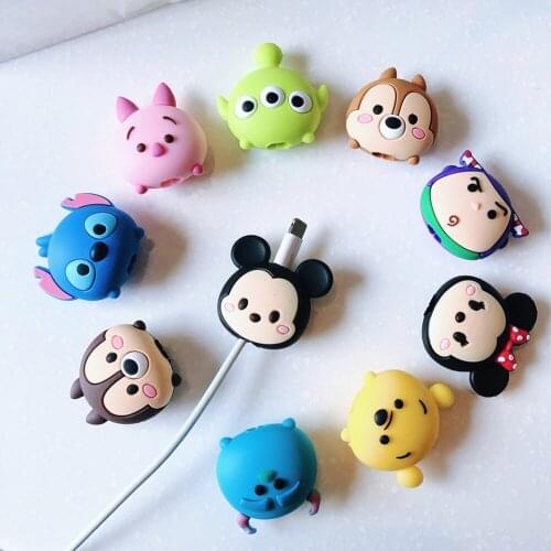 Cute Cartoon Cable Winder Protector Cable Wire Organizer Saver Holder Data Cable Phone Cord Protector Accessories for iPhone