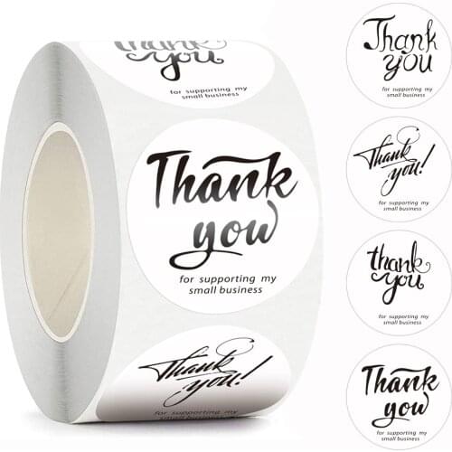 500pcs Handmade Sticker Thank You for supporting my business Stickers Label Round Stationery Food Sticker Deco for Envelope Gift