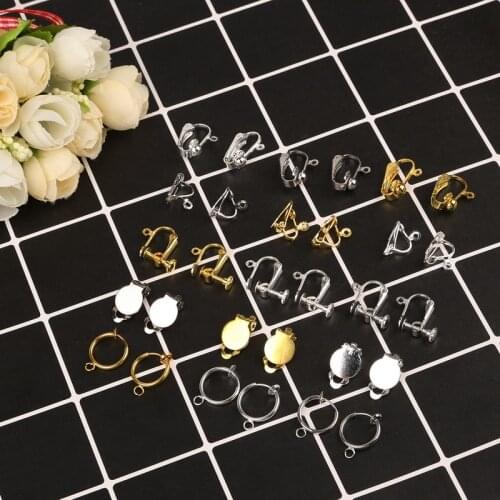 New Fashion Copper Gold Silver Color Tone Earring Hooks Multiple Use Earring Clips for Earring Making DIY Jewelry Findings