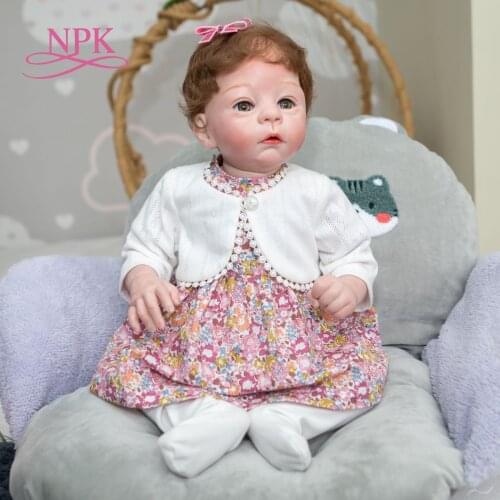 NPK 55CM reborn Baby Soft Body Bebe Girl Doll Harlow Lifelike Realistic Soft Touch Cuddly doll Hand-Made Doll Collecitbles