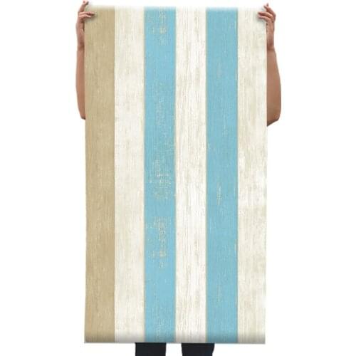 2020 New Blue Stripes Wood Grain Wallpaper Kids Room Decoration Wallpapers Boys Bedroom Decor Vertical Stripe Papier Peint QZ189