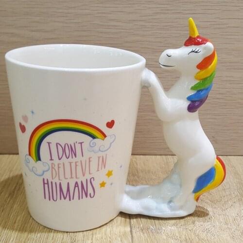 Animal Unicorn Ceramic Mug Creative Animal Handle Water Cup Coffee Mugs and Cups Funny Coffee Cups Kawaii Mug Eco Friendly