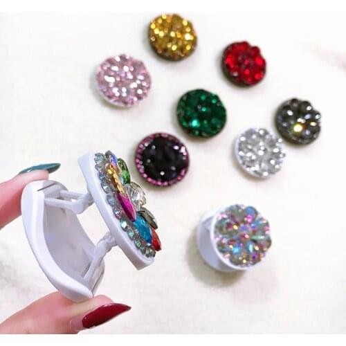 Fashion Crystal Mobile Phone Holder Stand Finger Ring Bracket Extensible Mount For IPhone X XS XR 8 7 6s Samsung Xiaomi Huawei