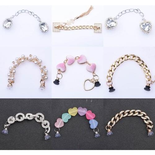 1 Pcs New Designer Chain Shoe Charms Croc Accessories Metal Charm Decoration for Croc Clog Shoes Pendant Buckle for Girl Gift