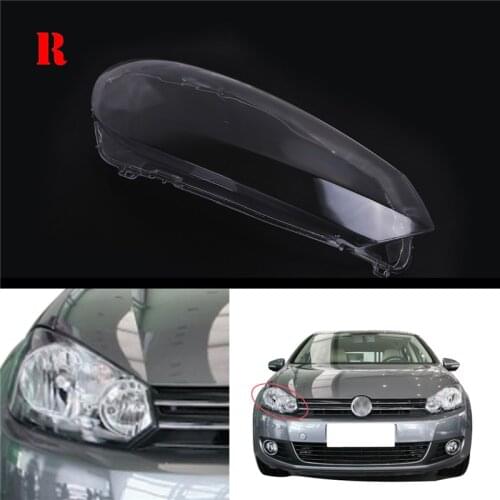 Right Side ABS Transparent For Volkswagen VW Golf MK6 GTI 2010 - 2013 Headlight Clean Lens Shell Cover Car Decoration C~5