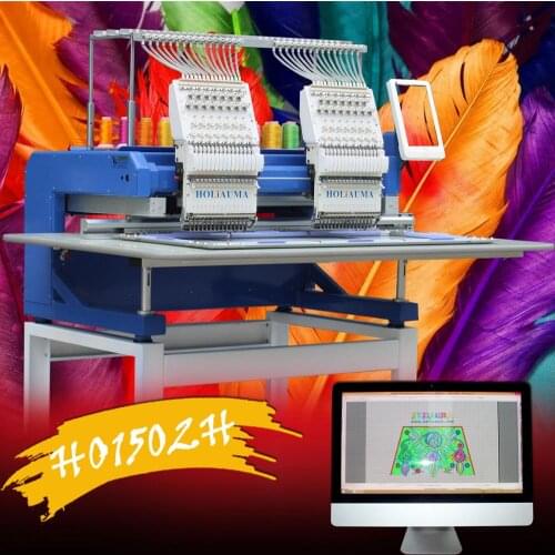 China 10 years service ! Auto- oiling industrial 15 needles 2 head DAHAO computerized embroidery machine cheap price in Afirica