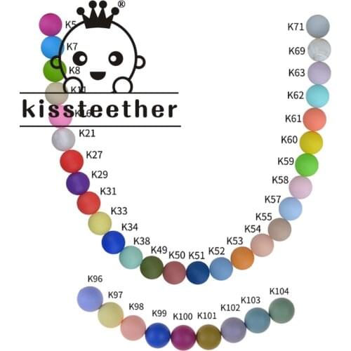 Kissteether 12mm Round Shape 20pcs/Lot Silicone Teething Beads For DIY Nursing Necklace Food Grade Chew Beads