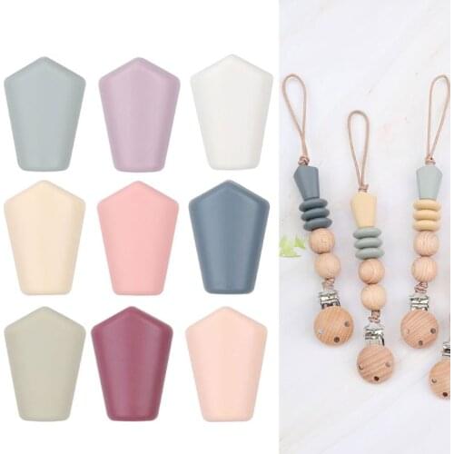 20pcs/lot Silicone Loose Beads Safe Teether Baby Teething Beads DIY Chewable Pacifier Chain Baby Products