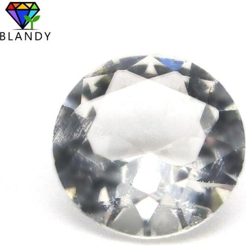 White Glass Stone Size 6.0~15.0mm Round Machine Cut White Color Glass Beads Loose Synthetic Gems For DIY Jewelry
