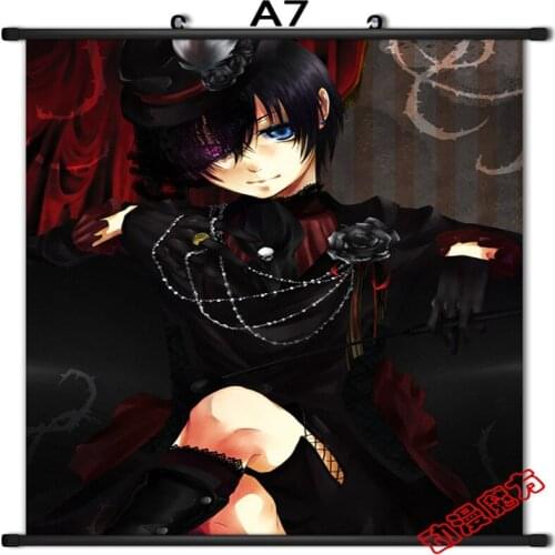 Japan Anime Black Butler Kuroshitsuji Grell Sutcliff & Vincent & Finnian & Ciel Home Decor Wall Scroll Poster Decorative Picture
