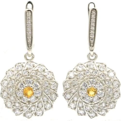 25x20mm Deluxe Star Shape Created Aqumarine London Blue Topaz CZ Earrings for Women Wedding Fine Jewelry Daily Wear